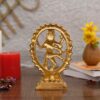 Gold Plated Metal Shiva Natraj Idol Statue for Home Decor, Decorative Showpiece Figurine