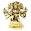 Seated Panchmukhi Hanuman Brass Statue, 2.2 Kg, Gold, 1 Piece