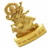 Jay Saraswati Maa Goddess Idol for Car Dashboard | Home, Office Decor | Gifting Decorative Showpiece | Temple Gift (Golden Plated)
