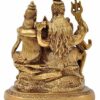 Brass Shiva Parvati - Shiv Parivar Bholenath Shankar Ganesh Family Murti Idol Statue Sculpture Height 6 Inches (6" Antique)