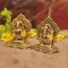 Lakshmi Ganesha Idol Set - Metal Gold Plated Showpiece for Diwali Gifts and Puja