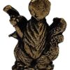 Metal Saraswati Idol, Small Heavy Statue, Golden, 1.5 Inch