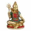 Brass Shiva Idol 5.5 Inch Multicolor