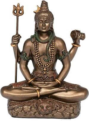 Shiv Ji Murti Car Dashboard Idols Cold Brass Bronze for Home D?cor & Puja Room-Mahadev-Bholenath -Divine Spritual Gift (Bronze)