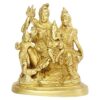 Brass Lord Shiva Parvati Kartikeya and Ganesha Murti Shiv Family Parivar Idol Statue for Home D?cor Mandir Temple Gift Showpiece 6 Inches Height