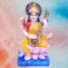 Goddess Maa Saraswati Idol, Saraswati Studydevi Murti Figurine Religious Pooja Gift Items and Murti for Mandir/Temple/Home/Office (Yellow Color) (HXWXL-18CMX10CMX08CM)(Resin)