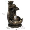 Polyresin Shivling Backflow Smoke Incense Holder/Smoke Fountain for Home with Free10 Scented Incense Cones| Shiva Smoke Fountain | Shivling for Home Puja (Black,Gold 7 Inches)(Conical)