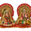 Ganesh Laxmiji murti with Shringar and Asni mats | Mitti Ganesh Laxmi Ji Clay Idol for Diwali | Ganesh laxmi for Diwali Puja/Diwali puja Essentials