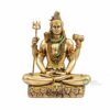 Resin Lord Shiva Idol Decorative Showpiece Statue for Home Office Decor Bholenath Mahakal Idols for Pooja (8 Inches, Metal Finish), Metallic
