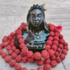 Adiyogi Statue with 5 Mukhi 108 Beads Rudraksha Mala & Attached Double Sided Tape for Car Dashboard, Black