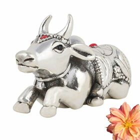 999 Pure Silver Shiv Nandi Maharaj Idol/Statue (Shivji Ki Savari) for Pooja, Home Decor & Gifting Purpose
