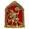Metal Lord Hanuman Idol Statue for Home and Office Decor | Hanuman Ji Bajrang Bali Ki Murti for Home and Office Temple (7 x 8.5 Inches, Gold)