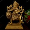 Brass Durga Idol Sitting on Lion I Religious Goddess I Maa Durga I Home Decor I Gifiting I Interior Decoration I Living Room