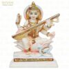 Maa Sarasvati Sitting Murti for Pooja Room 6" Goddess Maa Saraswati Idol Statue for Temple School Home Decor Maa Sharada Playing Veena Sculpture Figurine for Study Table Office and Gifting Purpose