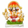 Handicraft Marble Look Mahavir Hanuman Panch Mukhi 5 Face Sitting Mudra Bajrangbali Idol Statue Spiritual Religious Puja Vastu Fegurine (5.5 inches, Multi Colour)