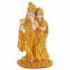 Gold Plated Radha Krishna Idol Statue Showpiece (Resin, 19 cm x 11 cm) - Diwali Decoration Items for Home Decor Living Room Mandir Temple Pooja Room Table Top Office Decorative Gifts