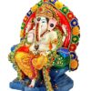 Resin Singhasan Ganesh Ganesha Ganpati Murti Idol Statue Sculpture (13") | Pooja Idols | Home Decor