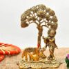 Designer Metal Lord Metal Cow Calf and Krishna Idol Showpiece Under Tree Sculpture for Home D?cor Home Diwali Puja Home Decoration Festival Gifts
