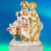 Resin Radha Krishna Cow God Idol (HXWXL-21CMX13CMX09CM), White - Image 4