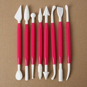 53ARTS Plastic Ceramic Pottery Tools Set of 8, Carving Double Heads Clay Modelling, Sculpting, Shaping, Fondant Cake Decorating, Polymer Tools for Art & Craft Supplies for Kids, Artist (Random Color)