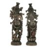 38 Cm Large Radha Krishna Idol Statue Figurine Showpiece - Bronze Color