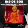 Marble Hanuman Ji Ki Murti in Blessing Posture with GSitting Lord Balaji Bajrangbali Sankat Mochan Bhagwan Idol for Temple Car Dashboard Home Decor Statue Gift (Orange)