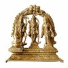 Brass Ram Darbar Idol Statue - Lord Rama, Laxman, Sita - Religious Home Decor