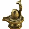 Lord Shiva Lingam Sculpture Handmade Brass Statue Hinduism Idol Art Height 3 Inch Width 2.5 Inch Length 2 Inch