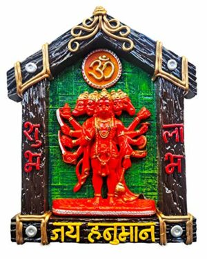 Panchmukhi Hanumanji Murti/Hanumanji For Door/Hanuman Idol In Orange(Marble, Pack Of 1)