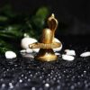 Metal Brass Shivling Figure Shiv Ling Statue/Idol for Puja and Gift Purpose Products Dimensions - (LxBxH - 6.5 x 5 x 7.5 Cm) Weight - 190 GMS, Golden Color, 1 Piece