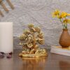 Metal Krishna Idols with Cow Sitting Showpiece - Flute Playing Krishna Krishan Kamdhenu Idol Showpiece for Pooja Home Decor