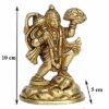 Brass Lord Hanuman Idol Statue Bajrang Bali Murti Showpiece, Height 10 cm, Gold Antique, 1 Piece