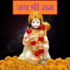 Marble Hanuman Ji Ki Murti in Blessing Posture with GSitting Lord Balaji Bajrangbali Sankat Mochan Bhagwan Idol for Temple car Dashboard Home Decor Statue Gift (White)