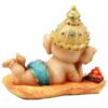 Decorative Ganesh Idol Statue Showpiece (Multi, 16 cm X 12.9 cm) - Diwali Decoration Items for Home Decor Mandir Temple Living Room Pooja Room Bedroom Office Table Top Decorative Gifts