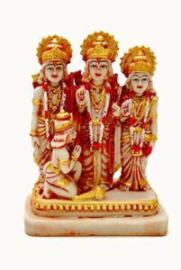 Ram Darbar God Idol, God Murti Figurine Religious Pooja Gift Items and Murti for Mandir/Temple/Home/Office (Hxwxl-18Cmx12Cmx7Cm) (Resin) (Mat Color), Multi Colour