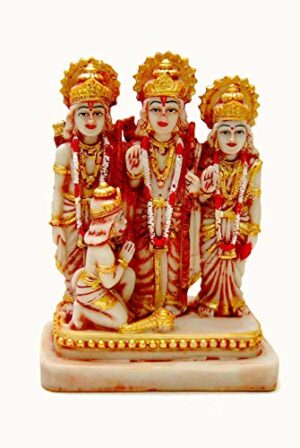 Ram Darbar God Idol, God Murti Figurine Religious Pooja Gift Items and Murti for Mandir/Temple/Home/Office (Hxwxl-18Cmx12Cmx7Cm) (Resin) (Mat Color), Multi Colour