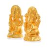 Laxmi Ganesh Idol Set for Diwali Pooja--Metal Gold Plated Laxmi Ganesha Murti Showpiece for Temple Decor (Laxmi Ganesh Idol)