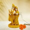 Radha Krishna ji Jugal Jodi Murti Poly Resin, Marble Crush for Home Mandir Temple Showpiece Idol Statue Gifts Home Decor Temple Pooja Golden
