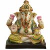 Ganesha Idol Statue Showpiece Figurine (Resin, Multi, 16 cm x 14 cm x 7 cm) - Diwali Decoration Items for Home Decor Mandir Living Room Pooja Room Office Table Gifts