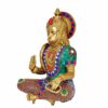 Brass Seated Hanuman Idol Statue, Height 11.2 Inches