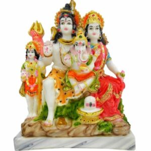 Mrable Dust Lord Shiv Parivar Family Murti Statue Shiva Parivar Idol for Home Pooja Temple Office Decor Idol 11 Inch