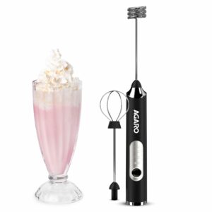 Royal Milk Frother, 3-Speed Electric Frother for Coffee with Whisk and Frother, Frother Mixer, Stand-up Design, for Cream (Whisk Milk frother), Rechargeable, Stainless Steel