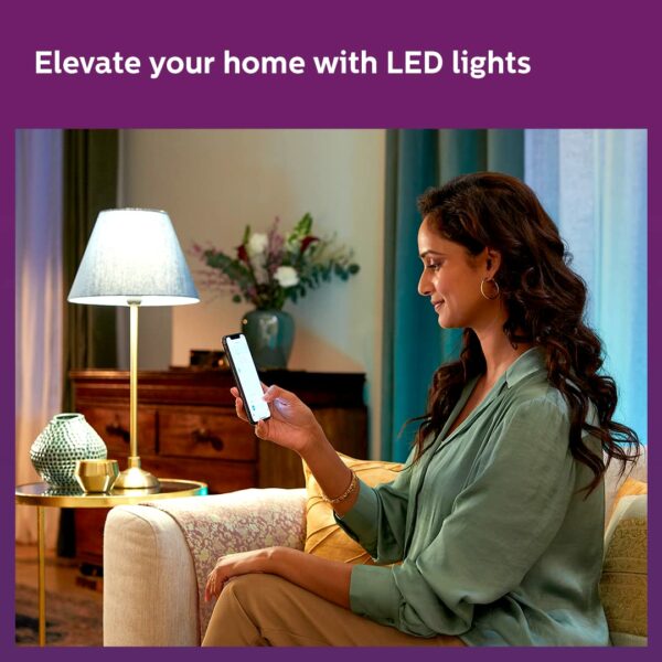 WiZ Neo 12W B22 Wi-Fi & Bluetooth LED Smart Bulb with Music Sync, Compatible with Amazon Alexa & Google Assistant, 16 Million Colours & Motion Sensing Technology | Pack of 1 - Image 4
