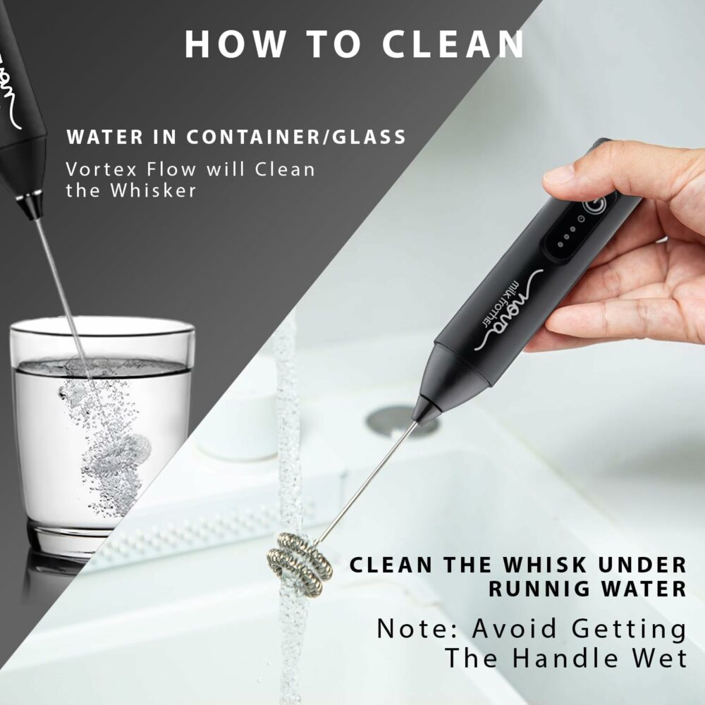 Rechargeable Milk Frother & Coffee Whisker with Dual Spring Tech | 1 Year Replacement Warranty | Free Coffee Frothing Recipe Book - Image 5