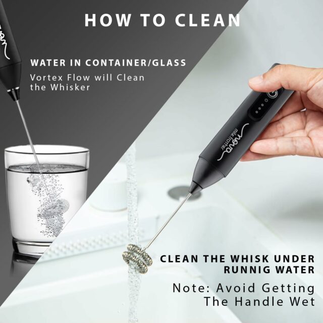 Rechargeable Milk Frother & Coffee Whisker with Dual Spring Tech | 1 Year Replacement Warranty | Free Coffee Frothing Recipe Book
