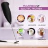International Brand Milk Frother Electric Foam Maker Classic Hand Blender Mixer Froth Whisker Latte Maker For Milk, Coffee, Egg Beater, Cafe Latte, Espresso, Cappuccino(Multicolor).