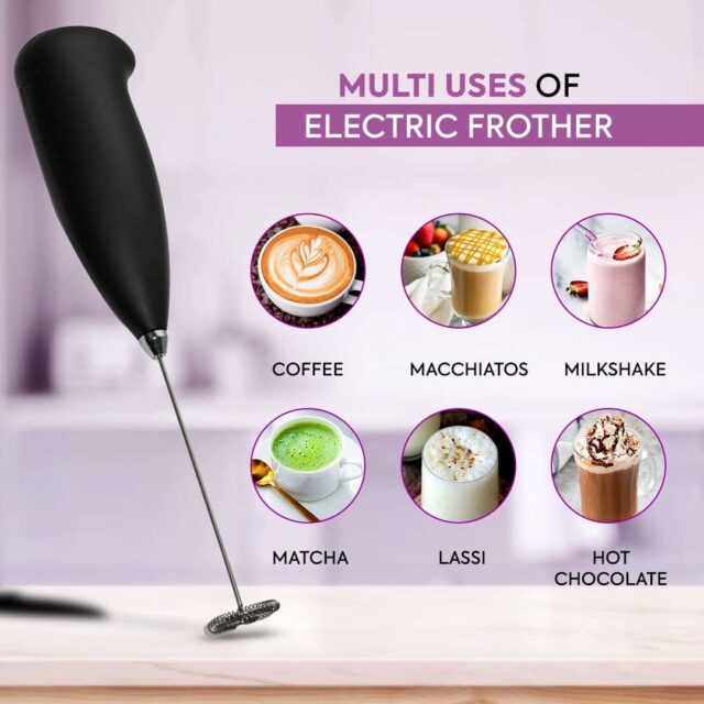 International Brand Milk Frother Electric Foam Maker Classic Hand Blender Mixer Froth Whisker Latte Maker For Milk, Coffee, Egg Beater, Cafe Latte, Espresso, Cappuccino(Multicolor).