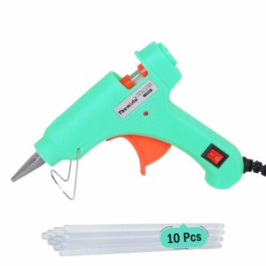 THEMISTO 20 Watt Mini Hot Melt Glue Gun with 10 Glue Sticks for DIY Art and Crafts?