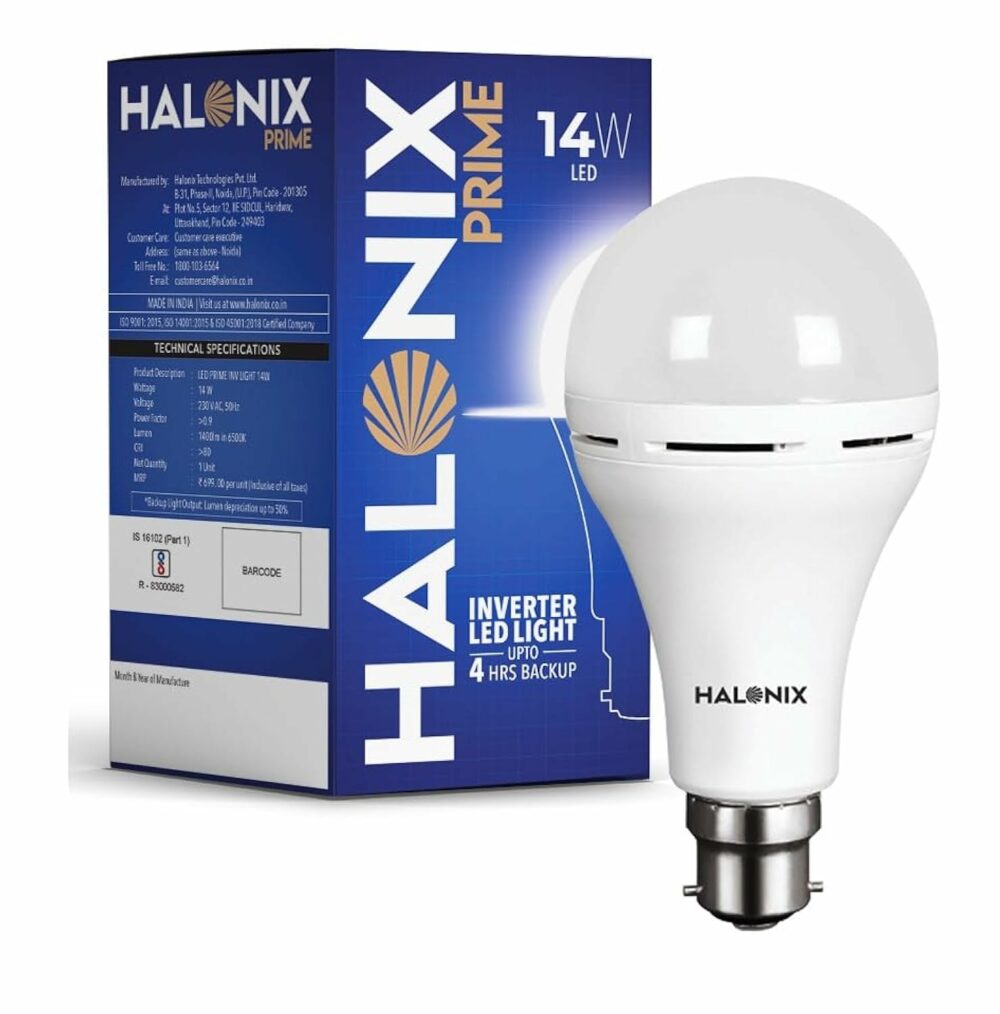 14W Emergency Bulb | Rechargeable For Power Cuts Backup : 4Hrs Cool Day Light Pack Of 1 Light, B22D, Led - Image 4