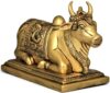 Brass Astadhatu Dps-Astadhatu Nandi Bull Idol For Home Temple/ Decorative Brisabh Nandi Idol For Puja/ Shiv Nandi Puja Idol (3 Cm, Gold)